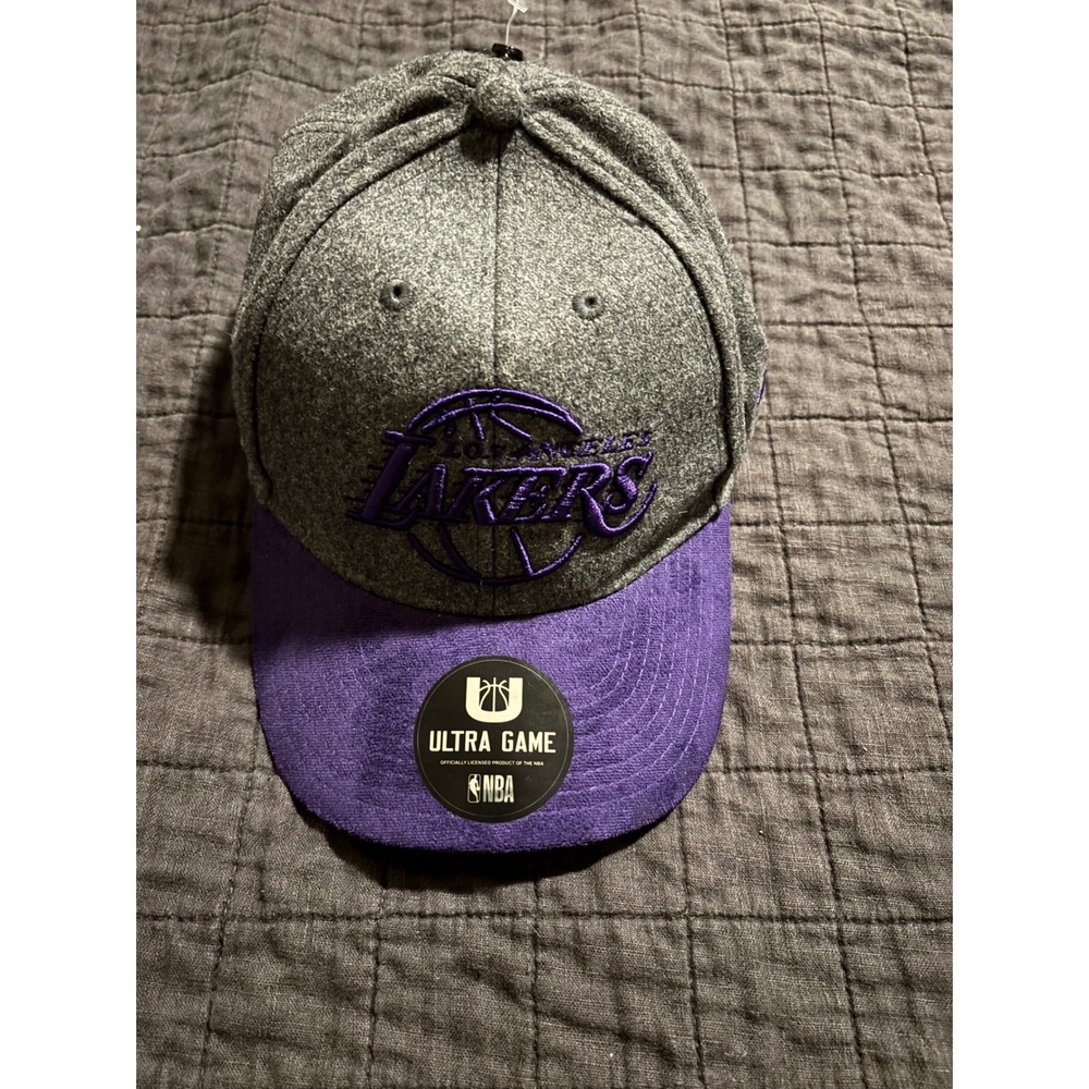 Ultra Game NBA Los Angeles Lakers‎ Snapback Hat Grey Purple VGMD708S New